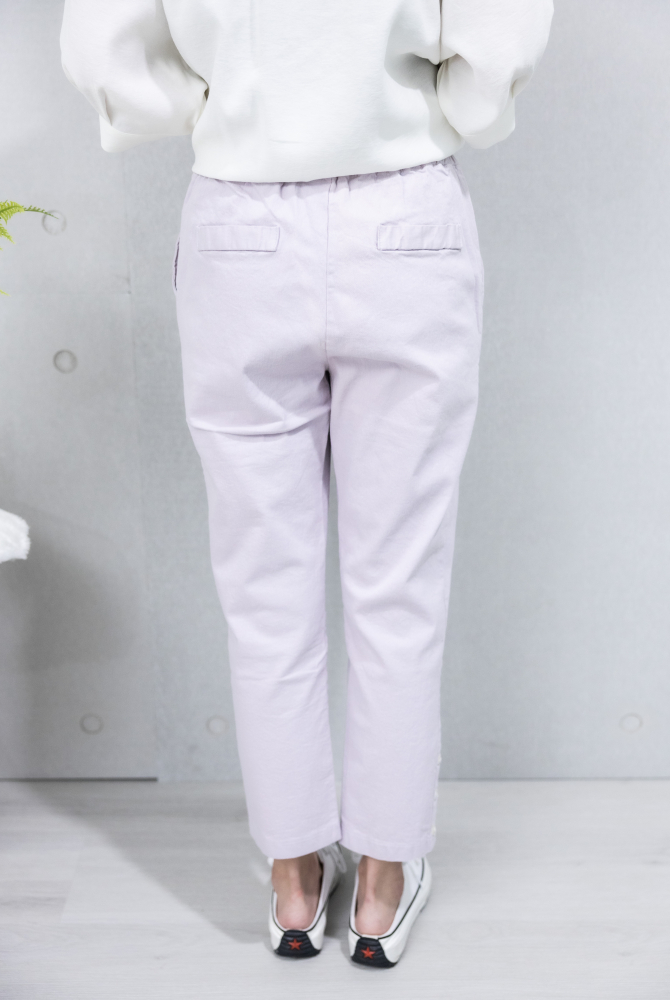 긴 바지 舒適棉長褲 / 灰紫色