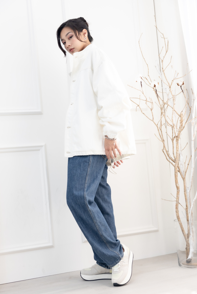 긴 바지 仿牛仔軟質長褲/淺藍色