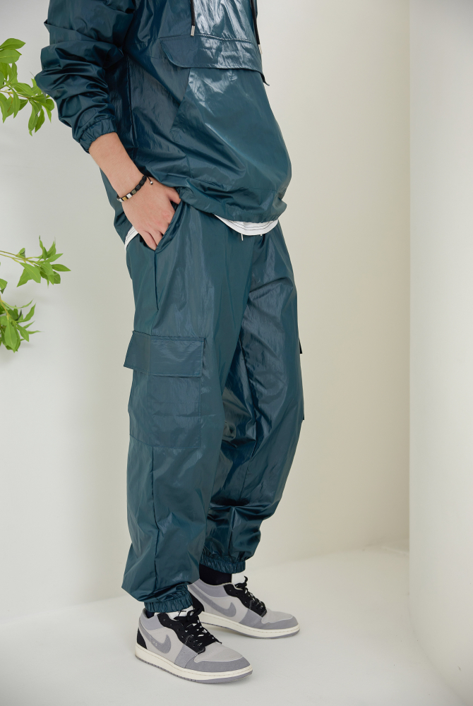 긴 바지 防潑水長褲 / 藍綠色