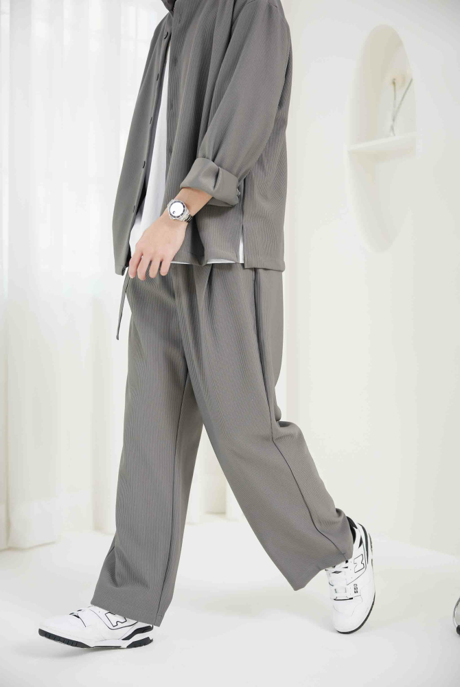 긴바지 直紋長褲 / 深灰色