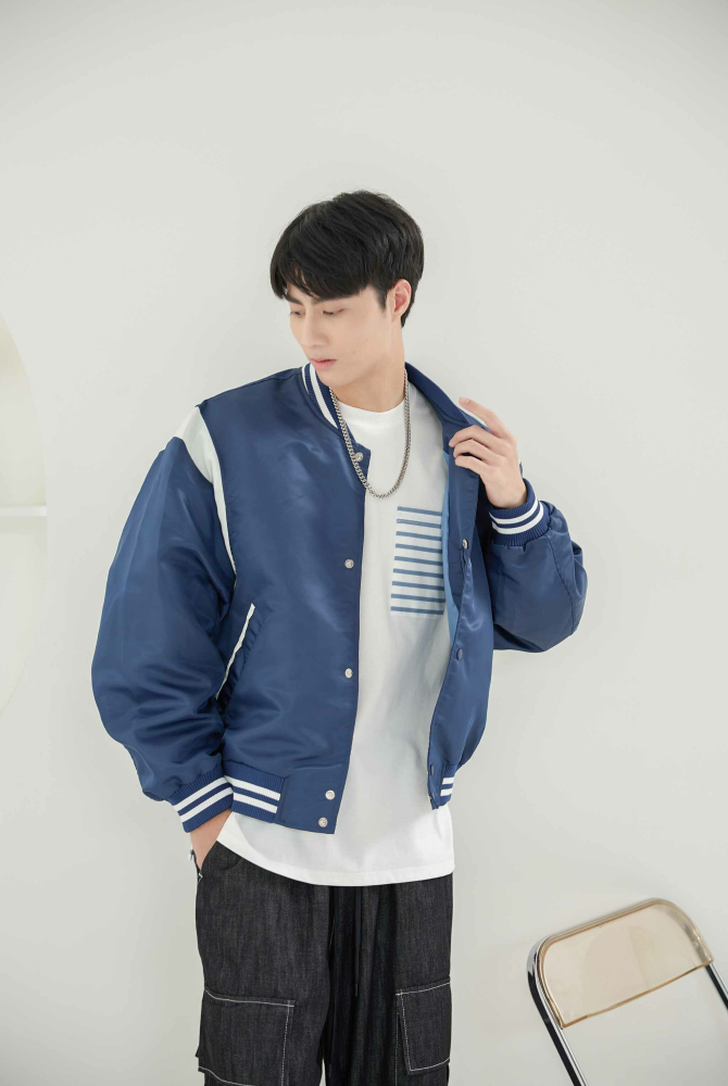 코트 棒球長袖外套 / 深藍色