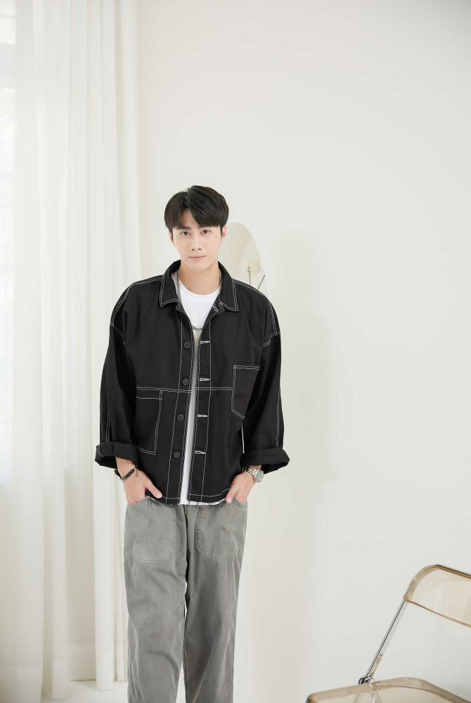 코트 長袖外套/黑色