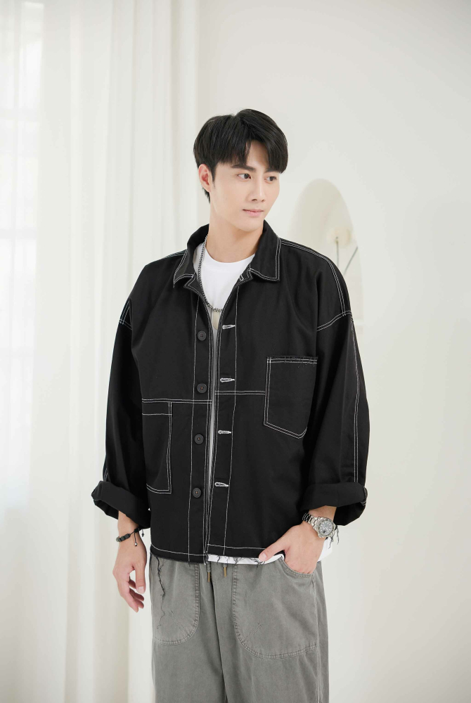 코트 長袖外套/黑色