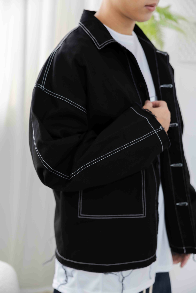 코트 長袖外套/黑色