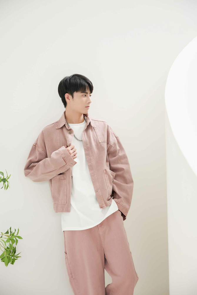 코트 牛仔長袖外套 / 粉色