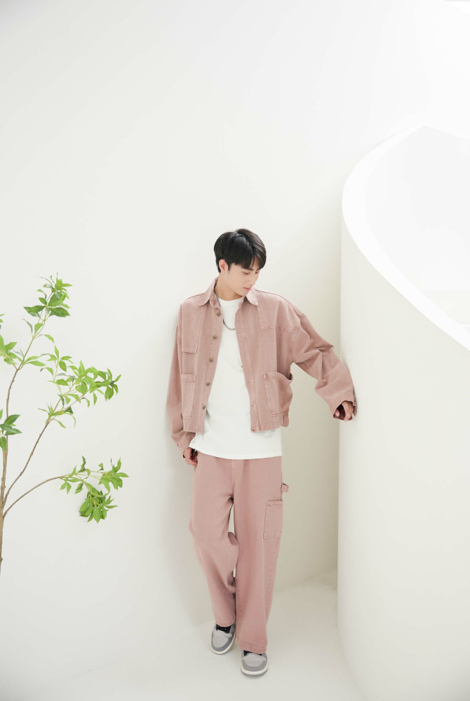 코트 牛仔長袖外套 / 粉色