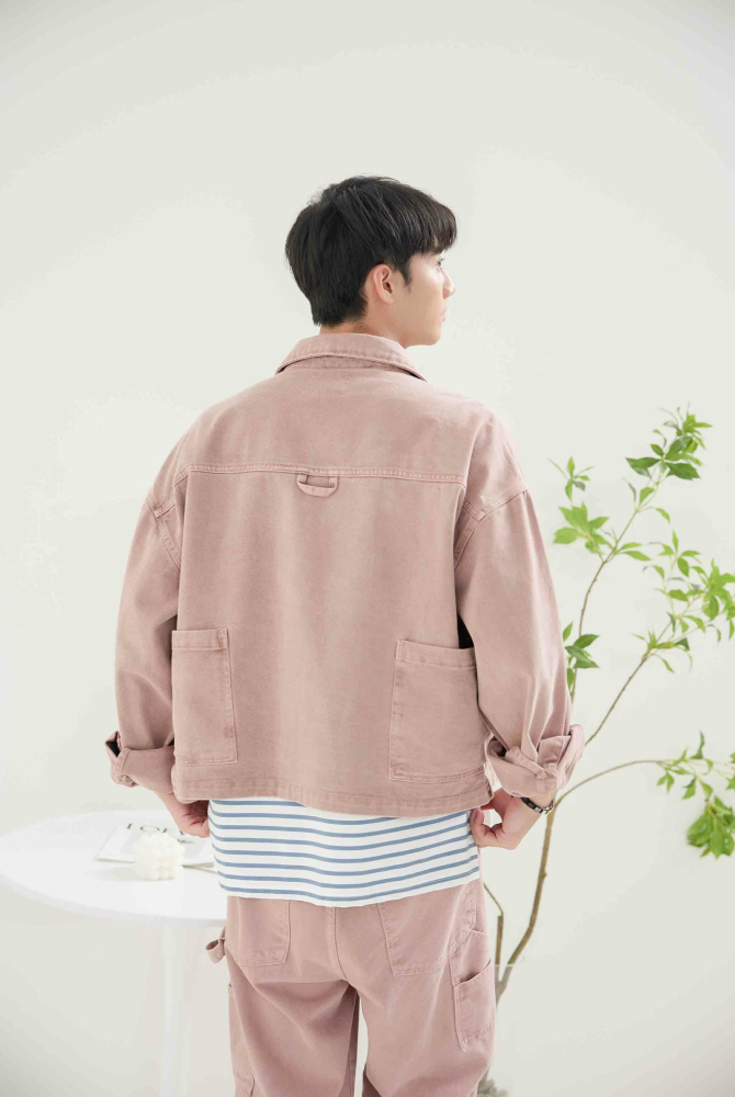코트 牛仔長袖外套 / 粉色