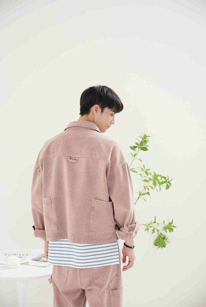 코트 牛仔長袖外套 / 粉色