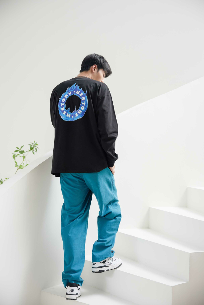 긴팔 火焰長袖上衣／黑色