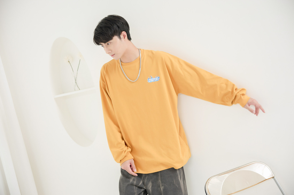 긴팔 火焰長袖上衣/黃色