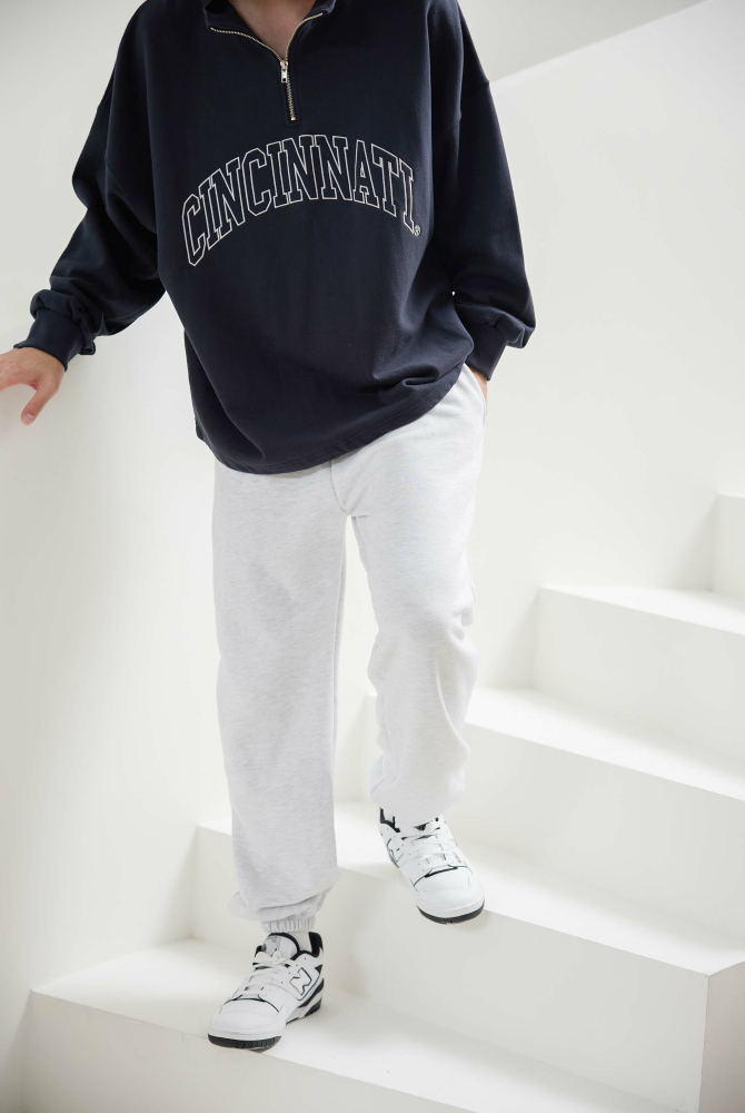 긴 바지 舒適棉長褲／白色