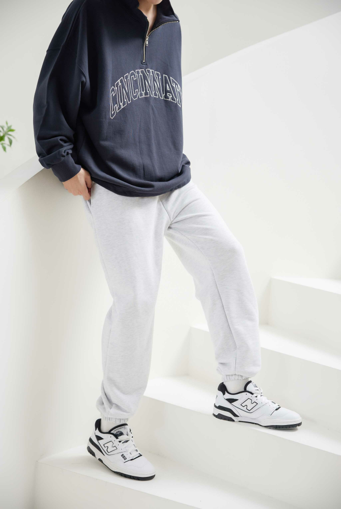 긴 바지 舒適棉長褲／白色