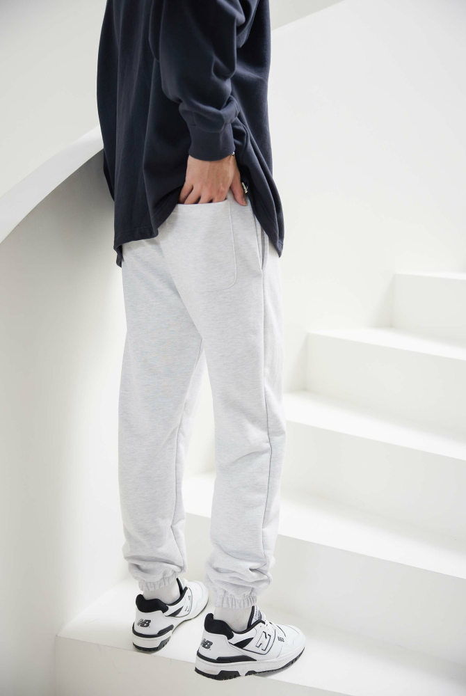 긴 바지 舒適棉長褲／白色