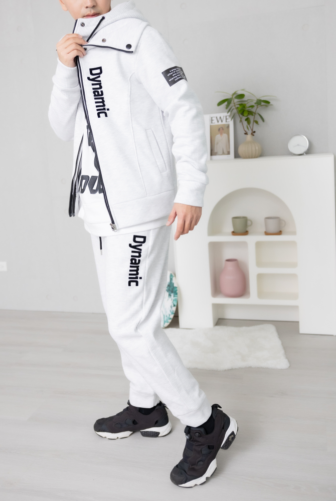 코트 雙層連帽保暖刷毛外套/白色