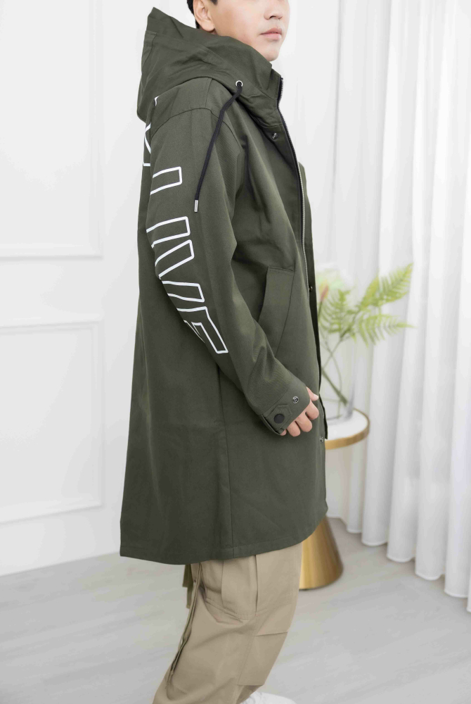 코트 LIVE連帽大衣外套/墨綠色