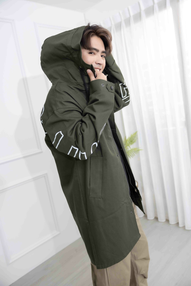코트 LIVE連帽大衣外套/墨綠色