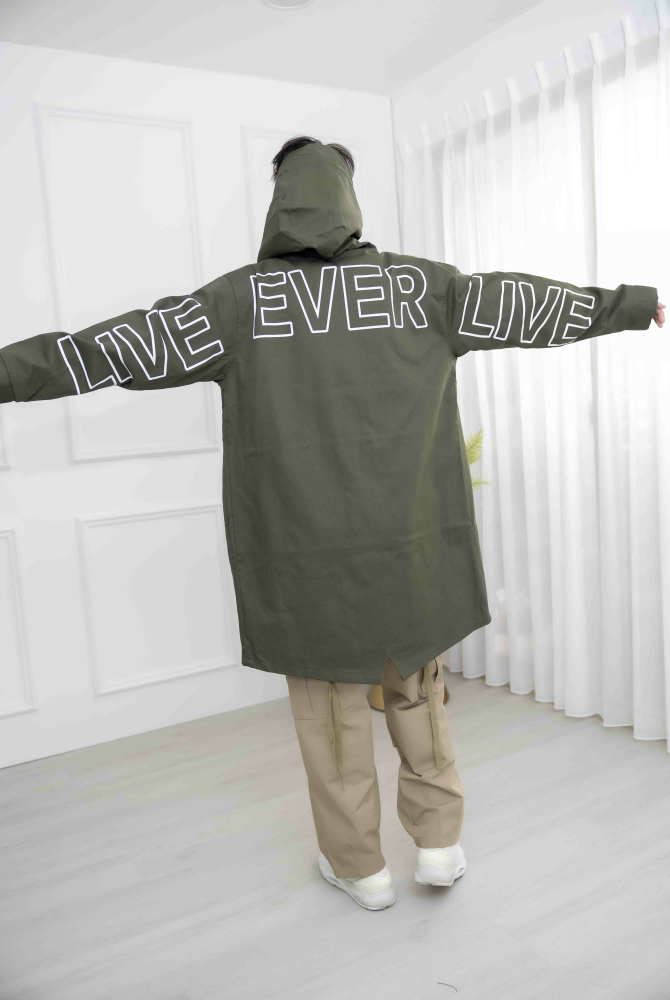 코트 LIVE連帽大衣外套/墨綠色