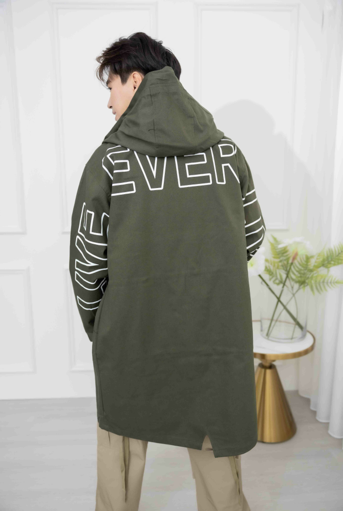 코트 LIVE連帽大衣外套/墨綠色