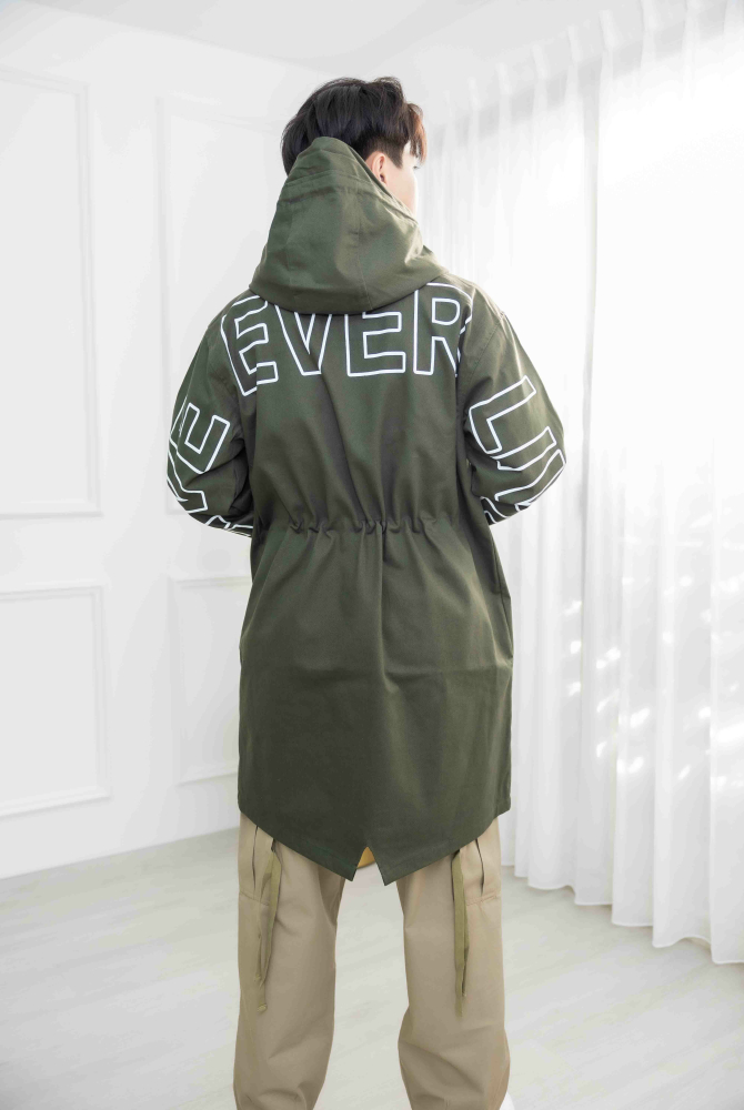 코트 LIVE連帽大衣外套/墨綠色