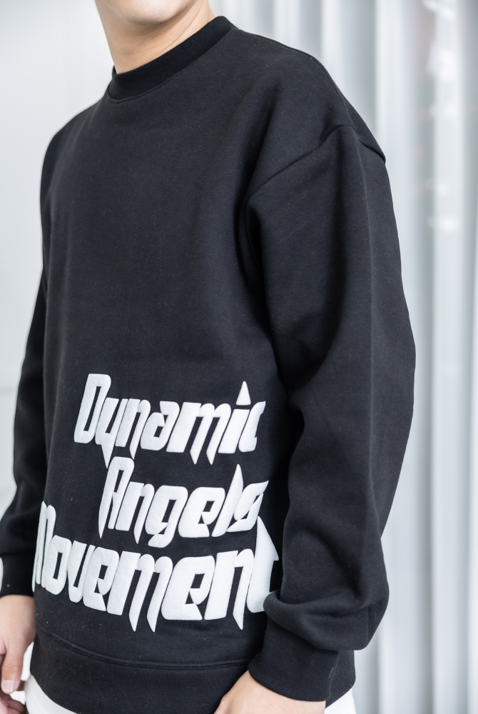 긴팔 下擺拼接內刷毛長袖上衣/黑色