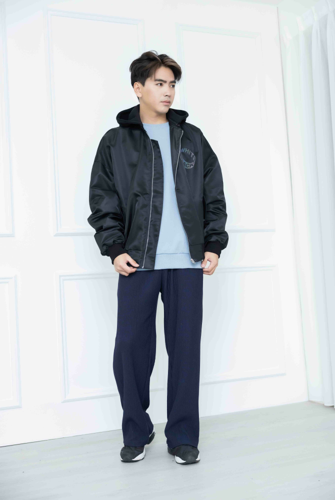 긴 바지 直筒棉長褲/深藍色