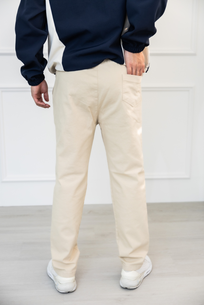 긴 바지 鬆緊合身長褲/杏色