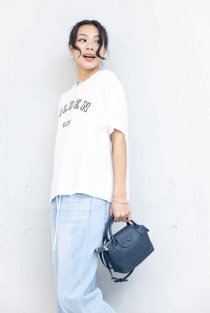 반팔 GOLDEN CLUB印花上衣 / 白色