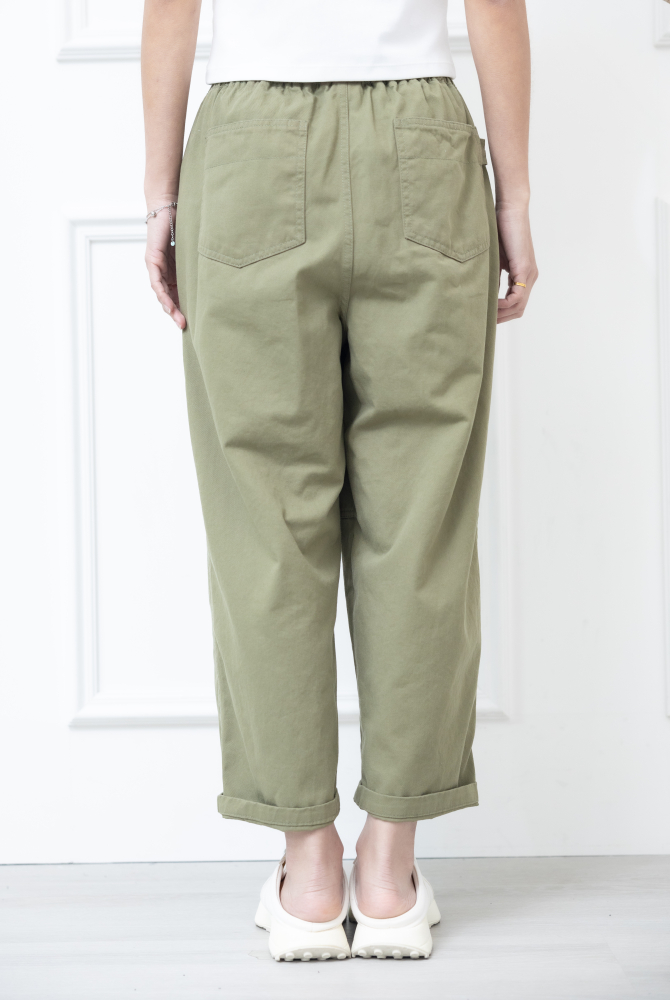 긴 바지 直筒長寬褲 / 軍綠色