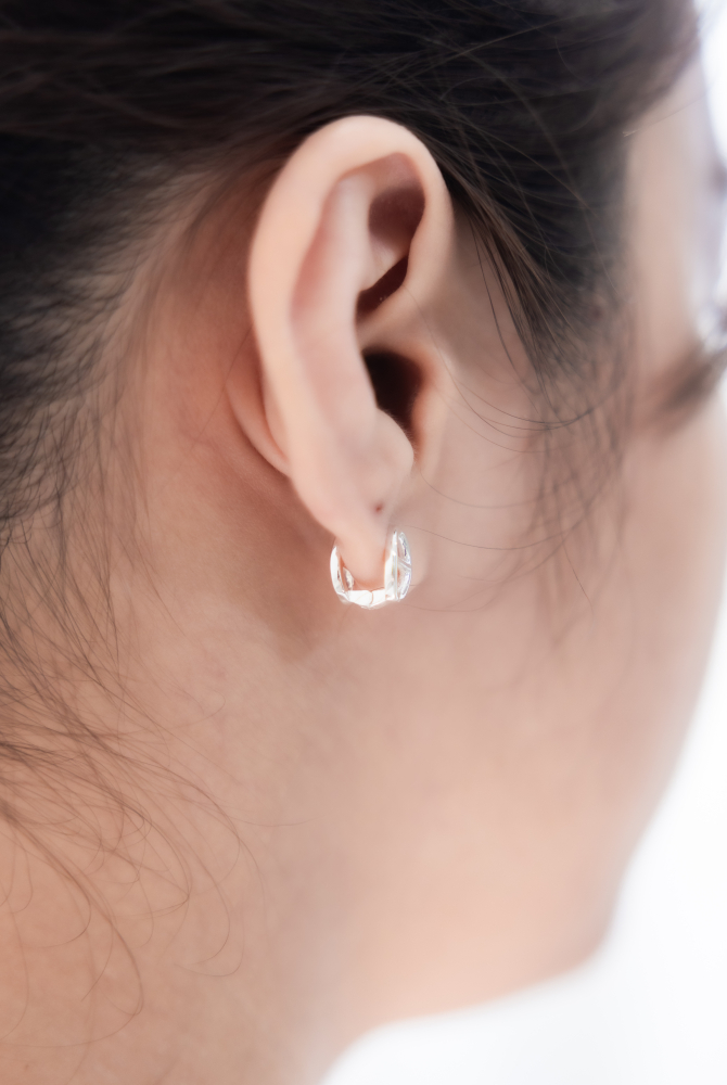 귀걸이 日字圈型耳環 / 銀色