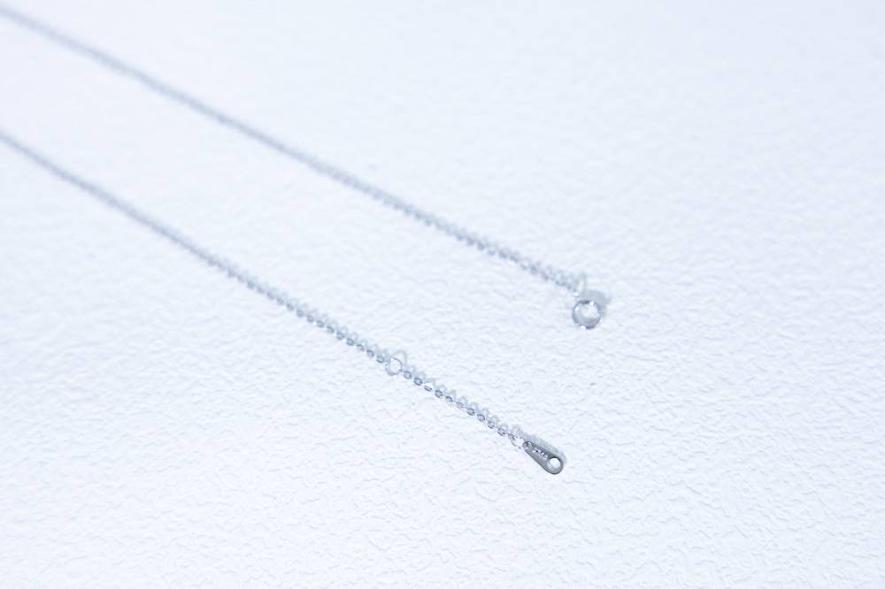 목걸이 雙空心愛心相扣項鍊 / 銀色