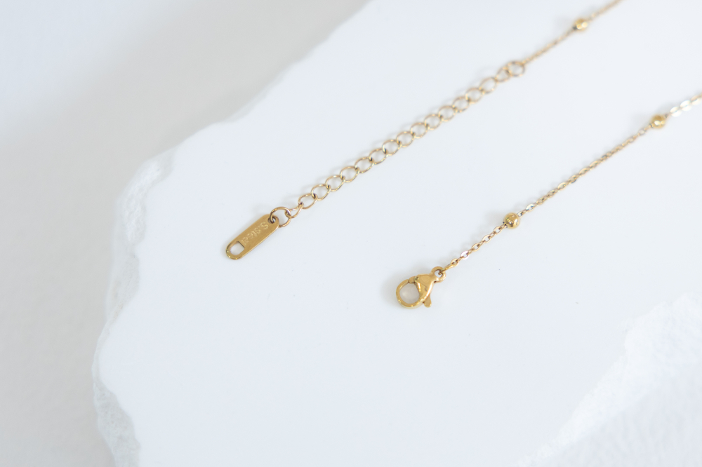 목걸이 大小圓珠間隔Y字鍊 / 金色