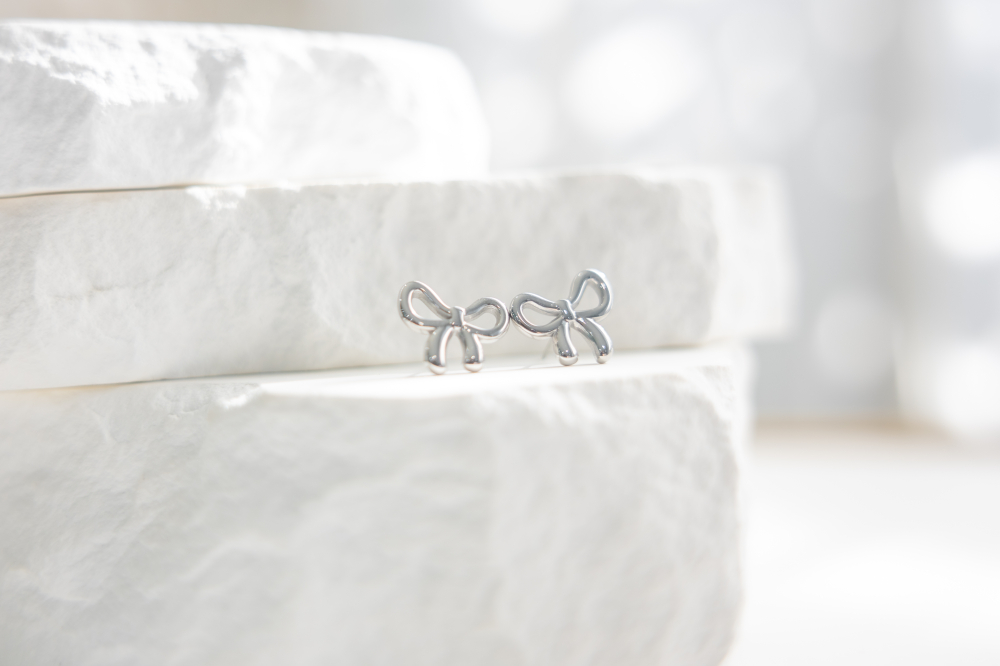 귀걸이 蝴蝶結耳環 / 銀色