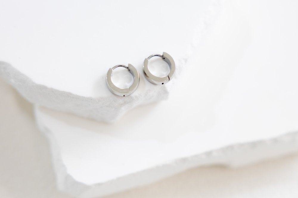귀걸이 經典圓圈圈型耳環 / 銀色