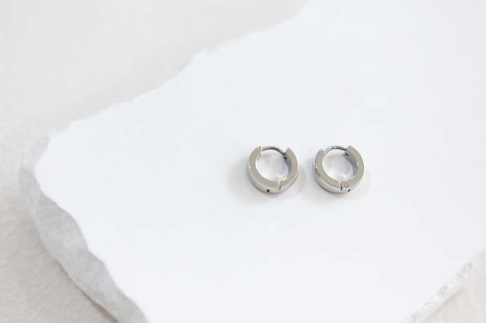 귀걸이 經典圓圈圈型耳環 / 銀色