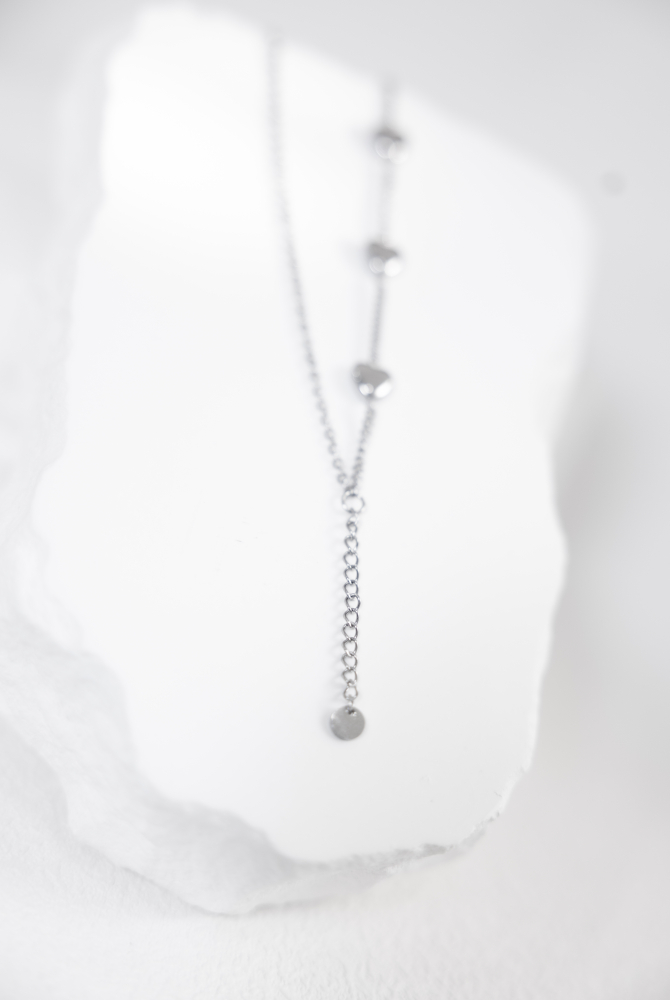 팔찌 喜平鍊間隔立體愛心雙層鍊 / 銀色