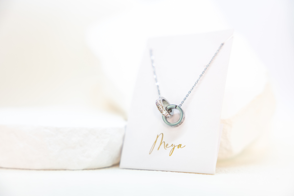 목걸이 雙圈相扣羅馬數字項鍊 / 銀色