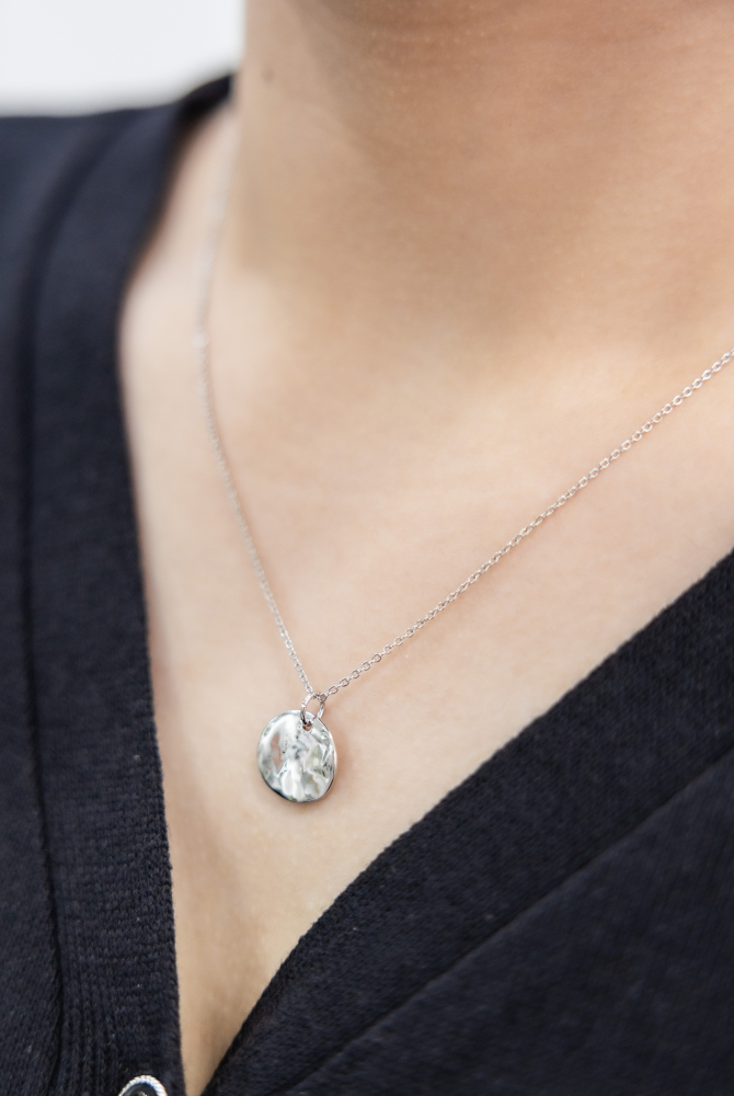 목걸이 金銀雙色橢圓圈細喜平鍊凹凸扁圓小豆鍊雙鍊