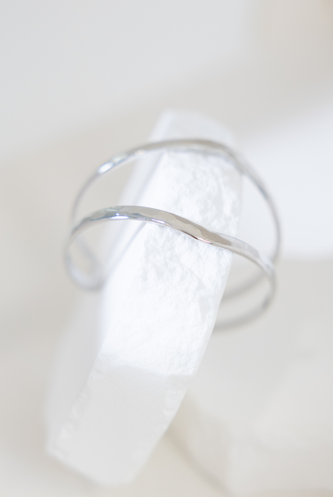 팔찌 雙層開口式手環 / 銀色