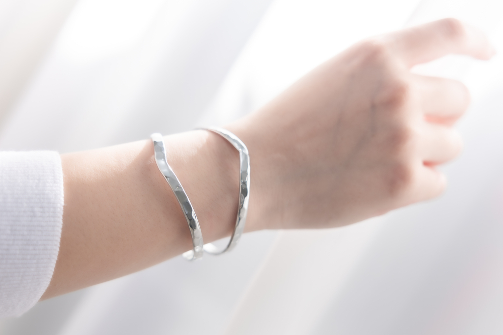 팔찌 雙層開口式手環 / 銀色