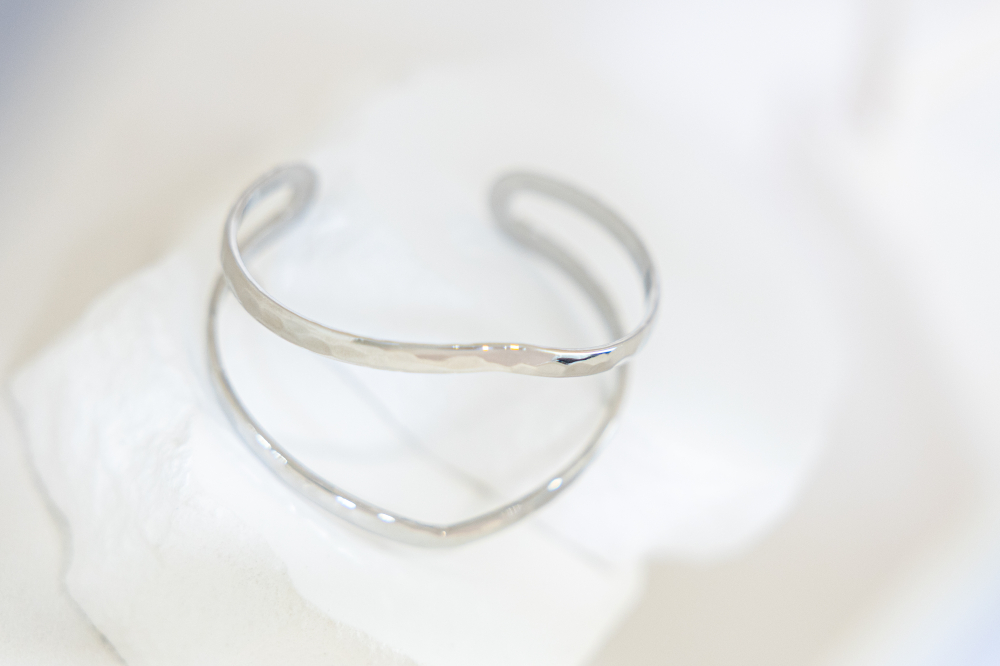 팔찌 雙層開口式手環 / 銀色