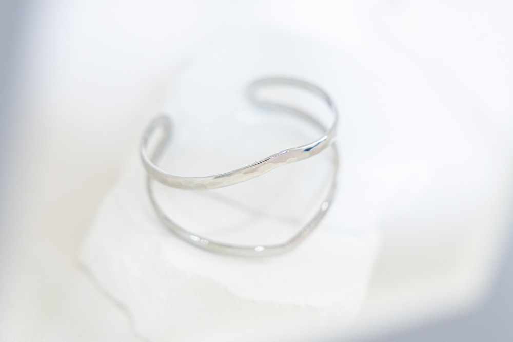 팔찌 雙層開口式手環 / 銀色