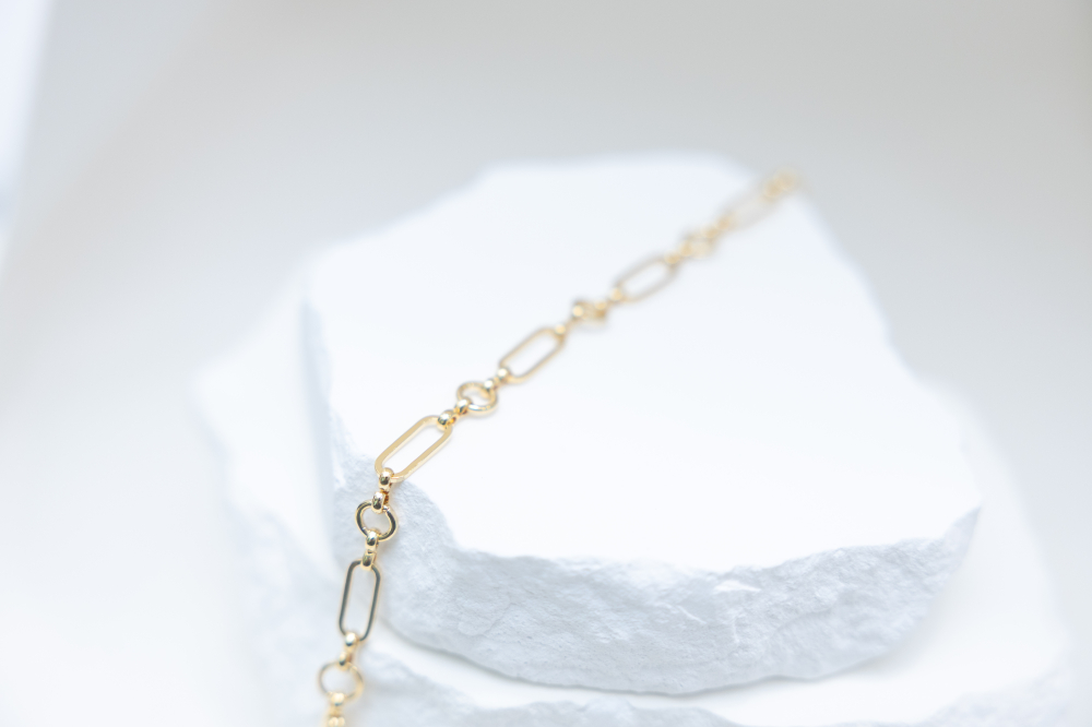 팔찌 橢圓形小圓形手鍊 / 金色