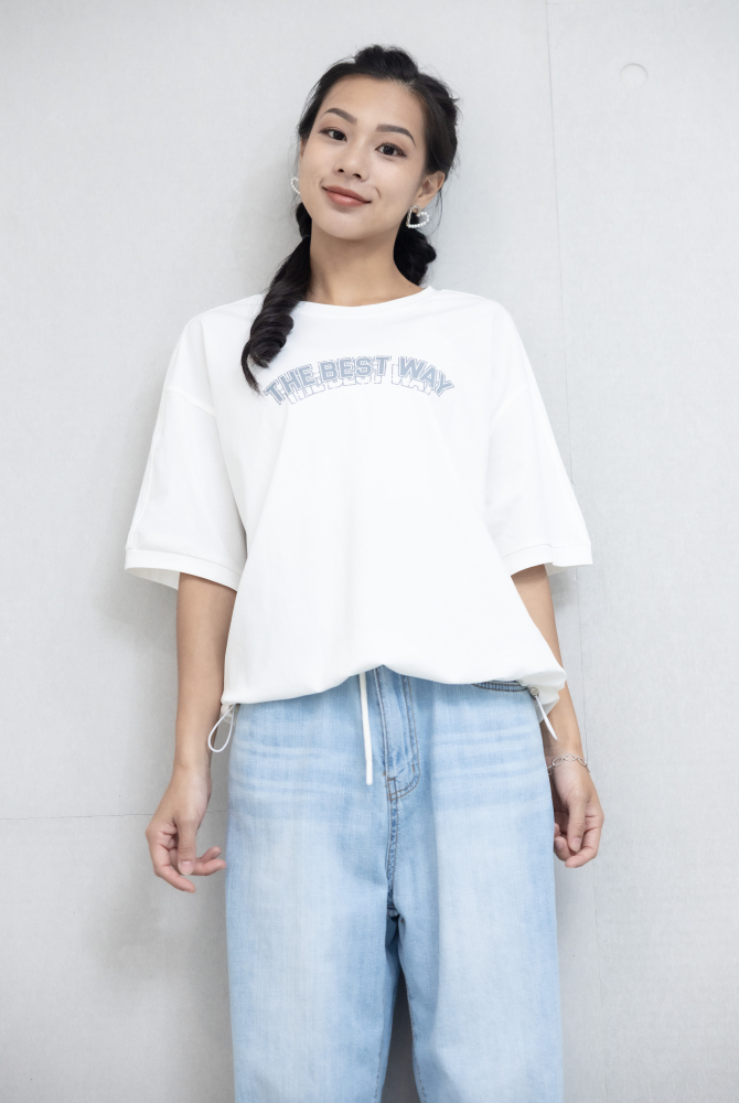 반팔 純白印字T/ 白色