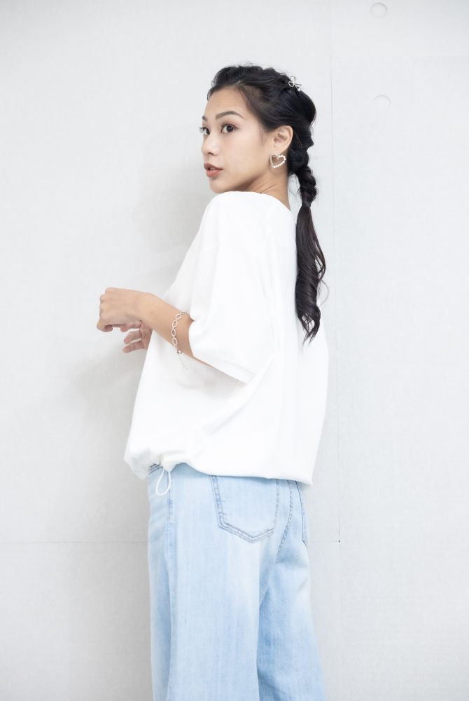 반팔 純白印字T/ 白色