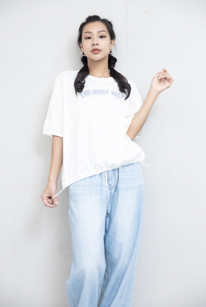 반팔 純白印字T/ 白色