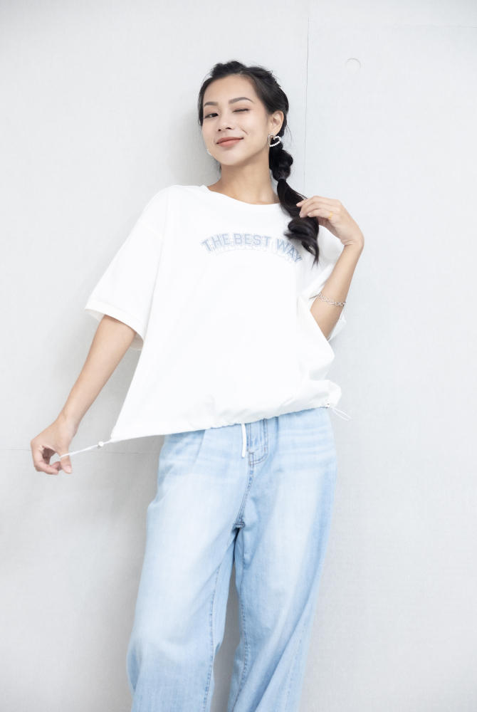 반팔 純白印字T/ 白色