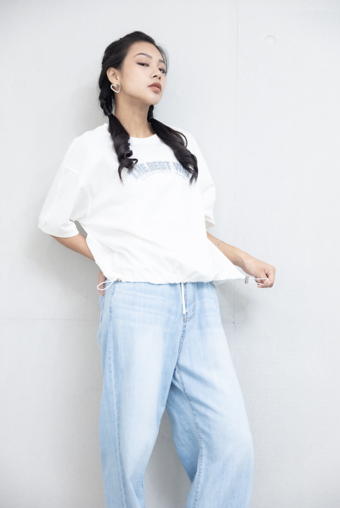 반팔 純白印字T/ 白色