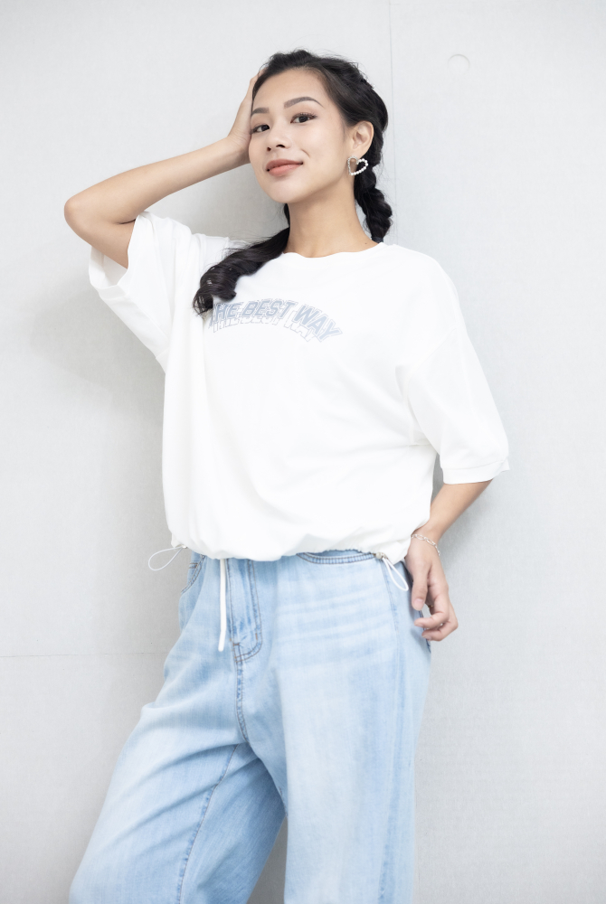 반팔 純白印字T/ 白色