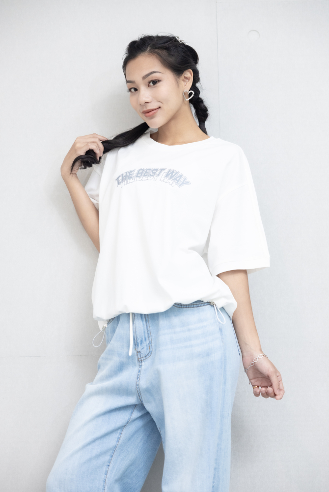 반팔 純白印字T/ 白色