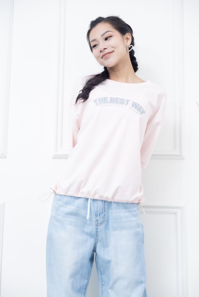 반팔 粉色印字T/ 粉色